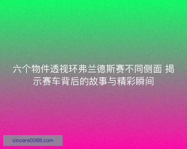 六个物件透视环弗兰德斯赛不同侧面 揭示赛车背后的故事与精彩瞬间